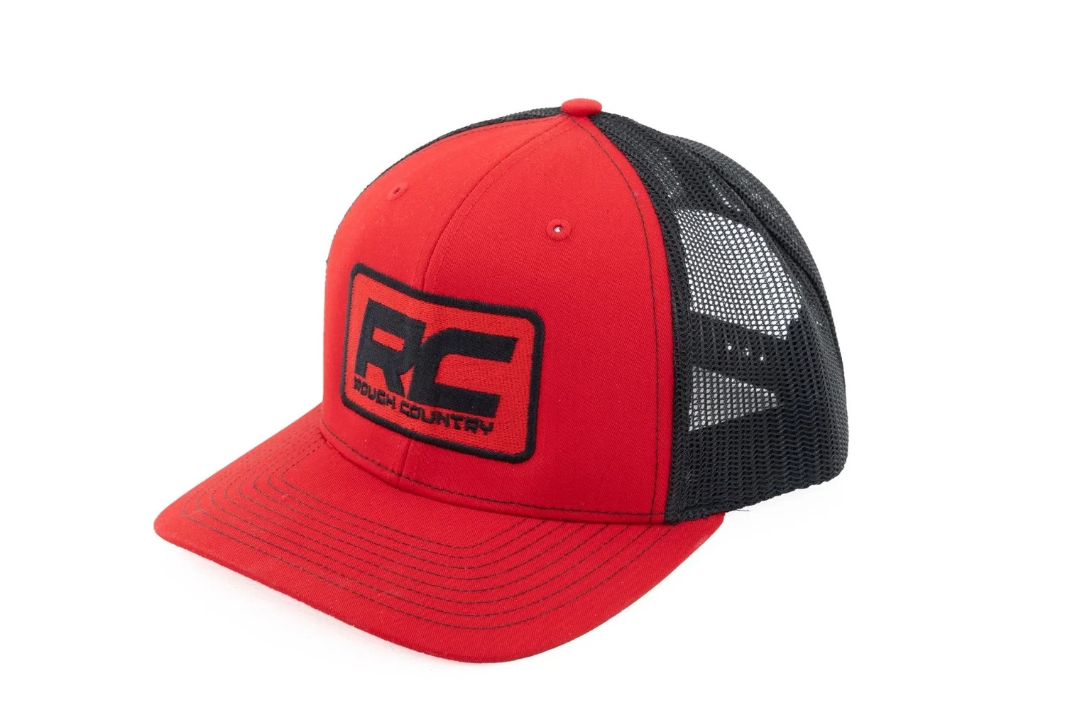 Rough Country Hat - Black Mesh - Rough Country Patch - Black_Red - Richardson 112 - 84127